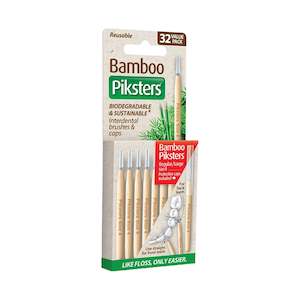 Piksters Bamboo Interdental Brushes Size 4 Red - Pack of 32