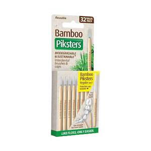 Piksters Bamboo Interdental Brushes Size 3 Yellow - Pack of 32