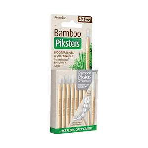 Piksters Bamboo Interdental Brushes Size 0 Grey - Pack of 32