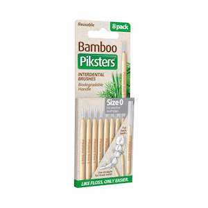 Piksters Bamboo Interdental Brushes Size 0 Grey - Pack of 8
