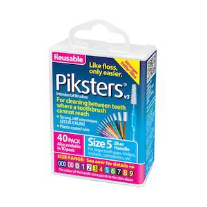 Interdental Brushes: Piksters Interdental Brushes Size 5 Blue - Pack of 40