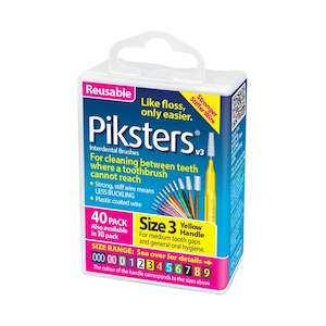 Piksters Interdental Brushes Size 3 Yellow - Pack of 40