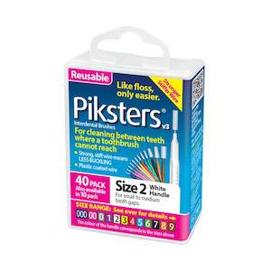 Piksters Interdental Brushes Size 2 White - Pack of 40