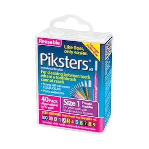 Piksters Interdental Brushes Size 1 Purple - Pack of 40