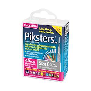 Piksters Interdental Brushes Size 0 Grey - Pack of 40