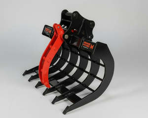 Excavator Attachments: EXCAVATOR ROOT RAKE with CLAW for 1.7-3.5 Tonne Machines