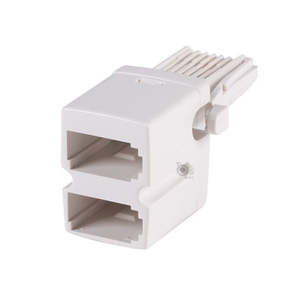Cable Phone BT Splitter 2-Way BT Plug (M) to Dual BT Sockets (F)