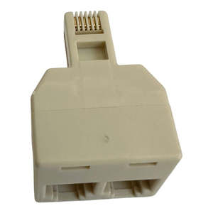 Cable Phone Adapter RJ11 Dual Splitter (M to FF) RJ11 Plug (M) to 2x RJ11 Sockets (F)