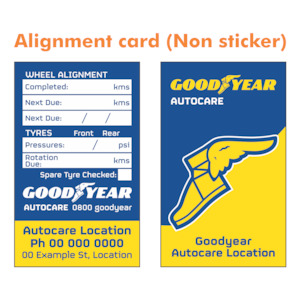 Goodyear: Goodyear - Alignment Cards 90x55mm 400gsm