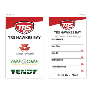 TRS - Tractor Minor Service Label 90x55mm Synthetic