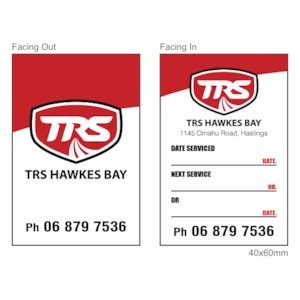 Tractor Repair Portal: TRS - Small Service Label 60x40mm Synthetic