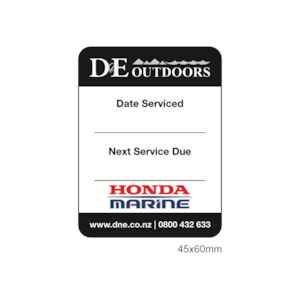 D&E Outdoors - Honda Marine Vinyl Label 45x60mm Matte Laminate