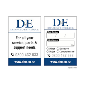 D&E - Tractor Service Labels 45x68mm