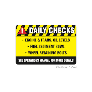 D E Portal: D&E - Daily Checks Vinyl 75x49mm