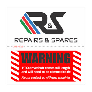 Repairs Spares: R&S - PTO Warning, Vinyl, 100x100mm