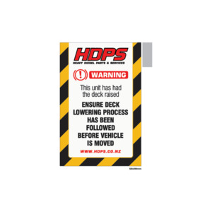 HDPS - Warning Deck Raised (taped) 125x190mm