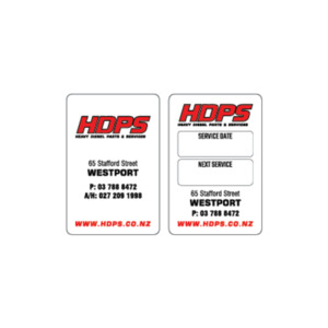 HDPS - Light Vehicle service sticker 45x68mm Westport