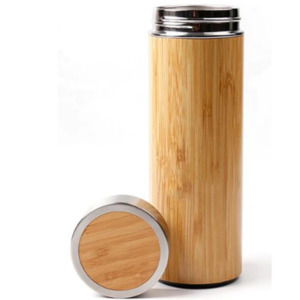 Ti Accessories: Bamboo Stainless Steel Water Bottle Vacuum Insulated