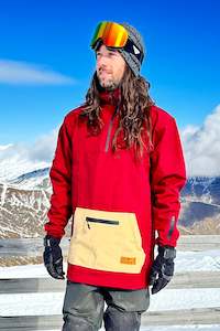 POWDA 10K Anorak Snow Jacket - Maroon/Tan