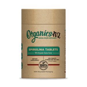 Organic Spirulina with added Camu Camu – 200 Tablets