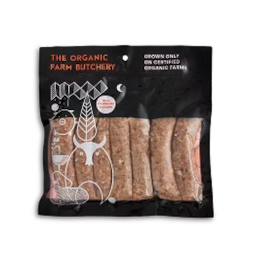 Meat: The Organic Farm Butcher - Organic Beef & Sage Sausages - [400g] - In Store/Click & Collect Only
