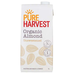 Milks: Pure Harvest - Organic Almond Milk [Unsweetened] - [1 Litre]