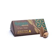 Incense: Organic Goodness Back-Flow Cones White Sage - [12]