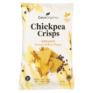 Chips Snacks: Ceres - Organic Chickpea Crisps (Turmeric & Black Pepper) - [100g]