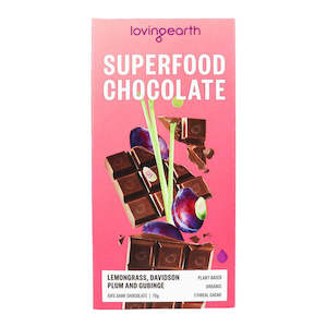 Confectionary: Loving Earth - Organic Superfood Chocolate [Lemongrass Davidson Plum & Gubinge] - [80g]