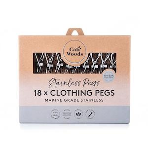 Kitchen Bathroom Cleaning: CaliWoods - Stainless Steel Pegs - [18 pack]