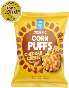 Chips Snacks: Chantal - Organic Corn Puffs Cheese - [90g]