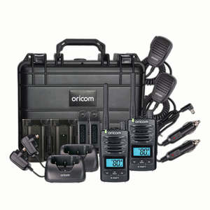 DTXTP600 5 Watt IP67 Waterproof Handheld UHF CB Radio Trade Pack (Twin Black Radios)