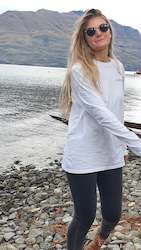 Frontpage: White Long Sleeve Top (organic)