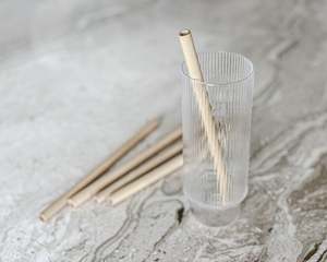 Wooden: Bamboo Straw Set