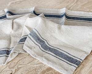 Eco Home: Linen Tea Towel | Natural & Navy Stripe
