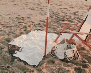 Business Pleasure: Business & Pleasure | Beach Towel | Rivie White