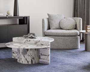 Tables Sidetables Plinths: Luna Step Coffee Table | Ocean Marble