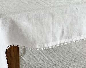 Mothers Day 1: Bauble Linen Table Cloth | White