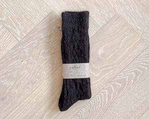 Wardrobe: Yahae Socks | Alpaca Cable Pattern Socks | Brown