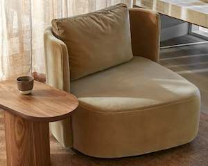 Furniture: Kennedy Tilt Occasional Chair | Cumin Velvet