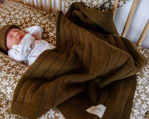 Leni The Label | Rib Merino Blanket | Olive