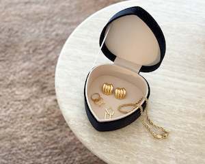 Gifting: Velvet Heart Jewellery Box | Black