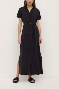 Assembly Label | Heather Silk Blend Shirt Dress | Black