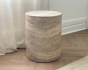 Furniture: Pillar Stool | River Travertine