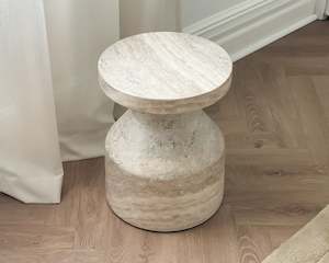 Furniture: Column Stool | River Travertine