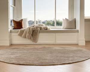 Wool Blend Rugs: Anchorage Round Rug | Sand Dune