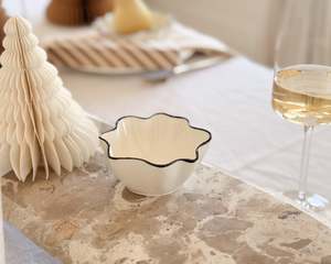 Moulin Ceramic Bowl | Ivory & Black | Small