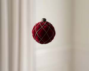 Red Velvet Quilted Bauble