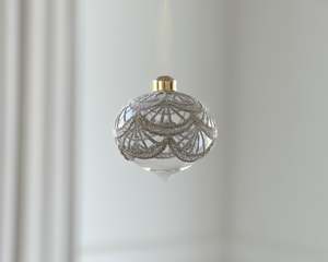 Tree Decorations: Champagne Lace Onion Bauble