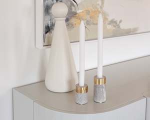 Mothers Day 1: Luca Marble & Brass Candle Holder Set